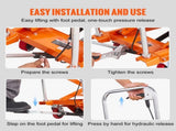 Hydraulic Lift Table Cart, 330lbs Capacity 50" Lifting Height, Manual Double Scissor Lift Table with V952-SJYYSJPTCCS4BSRWBV0