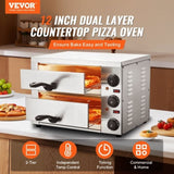 VEVOR Electric Countertop Pizza Oven 12" Adjustable Temperature 0-120Min Timer V952-CLMDRPSLSCSXXHD6UV3