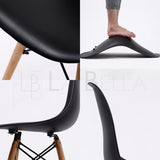 4X Retro Dining Cafe Chair DSW BLACK V274-FT-PP623-BK4