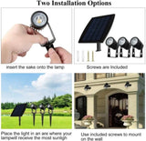 3 x LED Spotlights Powered Solar Garden Lights Outdoor Waterproof V178-14711