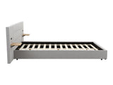 Artiss Queen Bed Frame with Wide Headboard, Floating Shelves and USB Grey BFRAME-I-ALTO-Q-GY-AB
