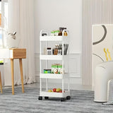Four-Tier Rolling Cosmetics Storage Rack - Made of durable plastic, equipped with 360-degree swivel V1106-DCSNJ006