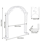 Fin Xl Decorative Double Rails Iron Arbor Garden Archway Trellis Metal Wedding Arch V767-HQ-XJ141-G2