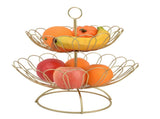 2 Tier Fruit Bowl Modern Nordic Design Geometric Detachable Gold Fruit Basket for Home Decoration V1294-YM0714-3118210368911
