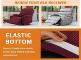 Power Lift Recliner Chair Cover, Stretch Jacquard Slipcover with Side Pocket, Wine Red V1188-MS-721-269