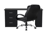 Artiss Computer Desk 120cm Executive Office Chair Set PU Leather High Back Black FURNI-O-DESK-CHAIR-9127-BK