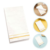 Elegant White Paper Napkins with Edge for Parties and Events, 100 Count Disposable Napkins V1366-AZ2-W-16062