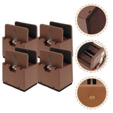 4Pcs Brown Furniture Risers for Table Legs Adjustable Height Scratch Resistant V1369-AZ3-W-23473