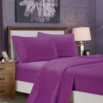 1000TC Ultra Soft King Size Bed Purple Flat & Fitted Sheet Set V493-AKS-02