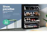 Artiss Shoe Rack Cabinet 60 Pairs 4 Doors - Black FURNI-L-SHOE-4D3R-BK-AB