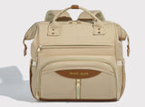 Stylish Mom Backpack with Insulated Bottle Pocket Multi-Compartment Diaper Bag, Anti-Theft Phone V1107-CS-QBMMBX
