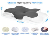Cervical Pillow with Memory Foam, Ergonomic Contour Neck Support, 2-in-1 Dual Height, Pressure V1181-AGHOMEPILLOW