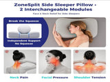 Side Sleeper Pillow - Face & Neck Relief, Dual-Mode 2-in-1, 60D Memory Foam, Dual-Height 4" & 5", V1107-115-96914-GRY