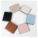 Slim PU Coin Purse, Women's Short RFID Blocking Minimalist Ultra-thin V1106-945-44220-BLU-2PCS