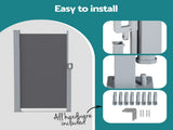 Instahut 2X3.5M Side Awning Retractable Privacy Screen Outdoor Sun Shade Grey AWN-B-SIDE-FC-2X35-DG