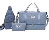 Womens 3-Piece Travel Bag Set Large Duffel, Crossbody Backpack & Toiletry Pouch for Gym, V1107-CS-LXZMBSJTL