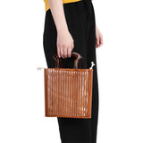 Fashion Handwoven Bamboo Handbag Summer Beach Bags Tote for Holiday Travel Shopping V1294-YM0901-3117200087711