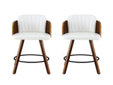Artiss Wooden Bar Stools Swivel Kitchen Counter Stool Chair 58cm Seat Height BA-TW-W0099-WHX2