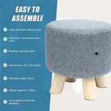 Fabric Ottoman Foot Stool Rest Pouffe Footstool Wood Storage Padded Seat V63-825521