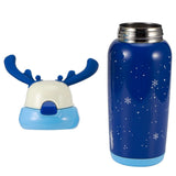 Portable Cute Stainless Steel Thermal Insulation Water Bottle with Straw for Children 500mlBlue V1294-YM0901-3117200122912