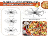 3 Pieces 8-cut, 7-cut and 6-cut Pie Cutter 10.6 Inches Diameter Stainless Steel Pie Slicer Rust V1259-DP01-F-132
