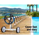 Aquabuddy Pool Cover Roller 5.5m Adjustable Swimming Pool Solar Blanket Reel Blue PC-ROLLER-55-BU