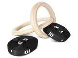 Wooden Gymnastic Rings with Adjustable Straps V1409-SKU-2271