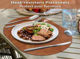 Placemats, Heat Resistant Oval Placemats Set of 6 Washable 12 x 17 Inch, Waterproof Table Mats, V1258-DP02-F-714
