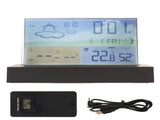 Weather Clock Transparent ABS Wireless Multifunctional Temperature Alarm Clock with Color Screen V1294-YM0703-3113230046711
