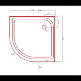 100x100cm Rounded Curved Shower Base in Black V63-952251