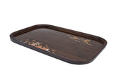 Bamboo Tea Tray Japanese Simple Novel Beautiful Resin Walnut Tea Tray for Home UseRounded Square V1294-YM0715-3118210341015