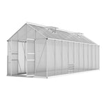 Green Fingers Greenhouse 6.03x2.44x2.68M Double Doors Aluminium Green House Garden Shed GH-ALU-C-603X244X268-AB