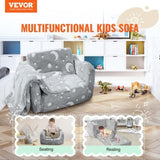 Fold-out Kids Sofa, Glow-in-the-Dark Kids Couch Chair, 2-in-1 Children Convertible Sofa to Lounger, V952-ETSFZDSF00008T8FPV0