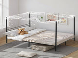 Full Size Canopy Bed Frame, Metal Canopy Bed with Four Posters Design, Heavy Duty Steel Slats V952-HGCJSFGFULLHSXSHO001V0