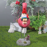 Garden Gnome Statue Outdoor Fun Garden Gnome Riding Flamingo Lawn Patio Artist Home Cozy Fun Resin V1370-AZ4-06501