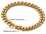 Heavy-Duty Metal Cuban Link Dog Collar with Bone Charm 14mm Stainless Steel Hip-Hop Chain Necklace V1341-ZY-3AAZ2ATY-BLACK-14MM56CM22IN