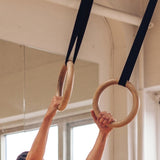202mm Wooden Gymnastic Rings Olympic Gym Strength Training & Fitness V63-822591