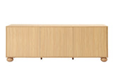 Artiss Buffet Sideboard Cabinet 2-Tier Fluted Kitchen Storage Ball Legs Pine FUR-Z-SID150-RND-WD-AB