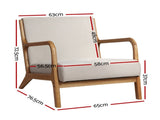 Artiss Armchair Fabric Beige Olive UPHO-C-ARM-5099-BG
