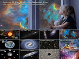 White USB Powered Galaxy Star Projector and Earth Globe Night Light with 12 HD Space Films, 1H / 2H V888-ELOSUNG52656