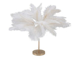 Feather Table Lamp Touch Switch USB Ostrich Feather Lamp 3 Color Dimming Desk Lamp with Gold Metal V1294-YM0718-3119220110911