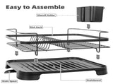 Steel Frame Dish Drying Rack Durable Steel Frame, Removable Utensil Holder, Compact Size for Small V196-DR106