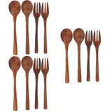 3-Piece Wooden Spoon and Fork Set Reusable Japanese Style Salad Forks Kitchen Utensils V1366-AZ2-W-13649