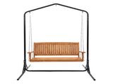 Gardeon Wooden 2-Seater Outdoor Swing Chair with Black Stand Hanging Chair Patio Furniture ODF-B-SWING-U-TK