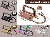 180 Pcs Key Fob Hardware 6 Colors Keychain Wristlet with Ring Chain 1 Inch V1370-AZ4-07928