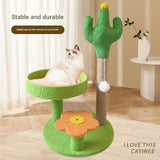 Green Cactus Pineapple Cat Tree with Scratching Post & Cozy Perch - Multi-Level Cat Tower with V888-ELOSUNG48749
