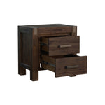 Bedside Table 2 drawers Night Stand Solid Wood Acacia Storage in Chocolate Colour V43-BST-NOW-CHK