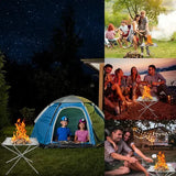 1 Piece Foldable Outdoor Fire Pit, Stainless Steel Mesh Wood-Burning Campfire Grill for Camping, V1189-LC-HW-00258