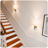 LED Wall Sconce Wireless Light 2-Pack - Black Finish with White Fabric Shade V178-68991