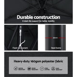 Instahut 2.7m Outdoor Umbrella w/Base Pole Stand Garden Beach Black UMB-POLE-27-TIL-BK